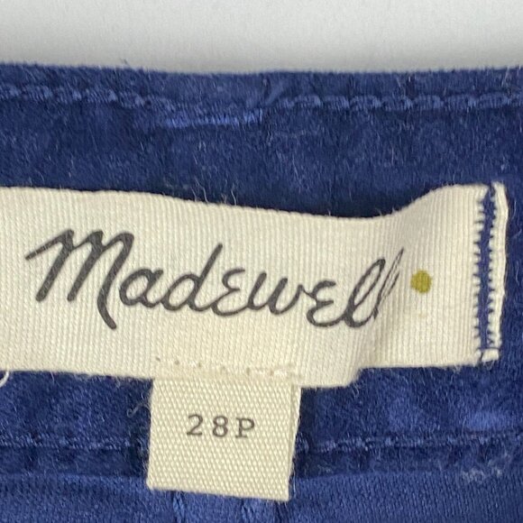 Madewell Emmett Wide Leg Crop Pants in Velveteen Blue Size 28P - Picture 4 of 10